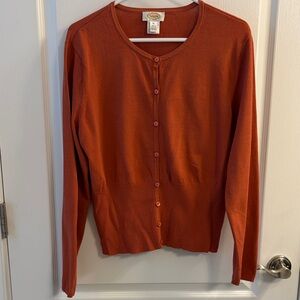 Talbots Burnt Orange Cardigan Sweater